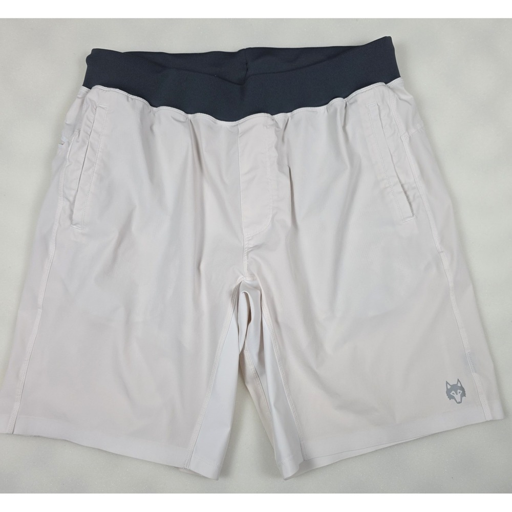 GREYSON Mens L LARGE FULTON SHORTS Navy/White  9" Workout Mesh Lined Active GOLF